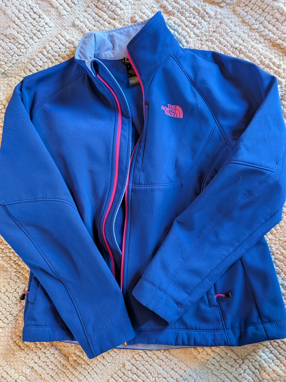 The North Face Royal Blue Jacket with Pink Trim